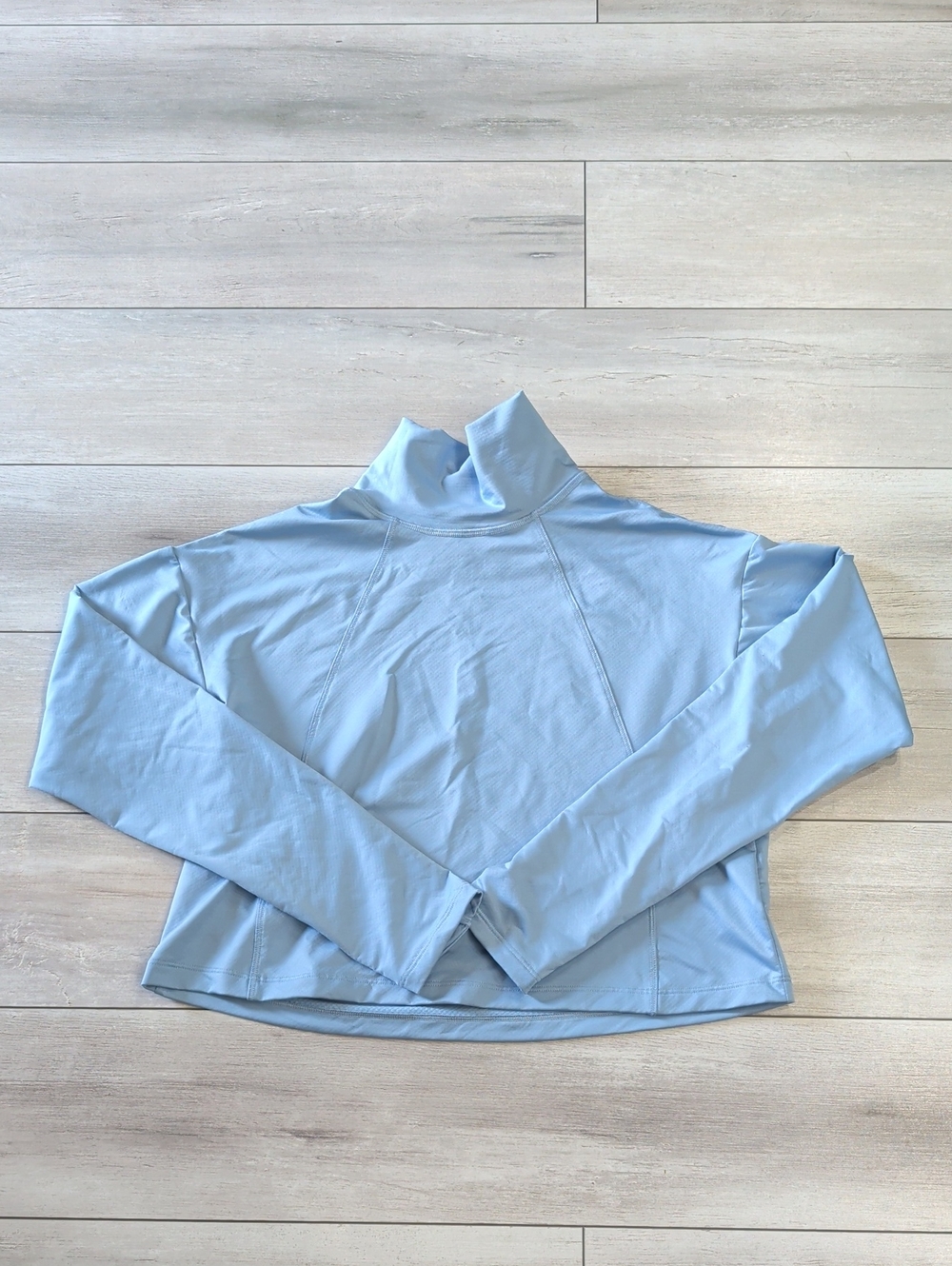 Athleta Sky Blue Activewear Top with Mock Neck